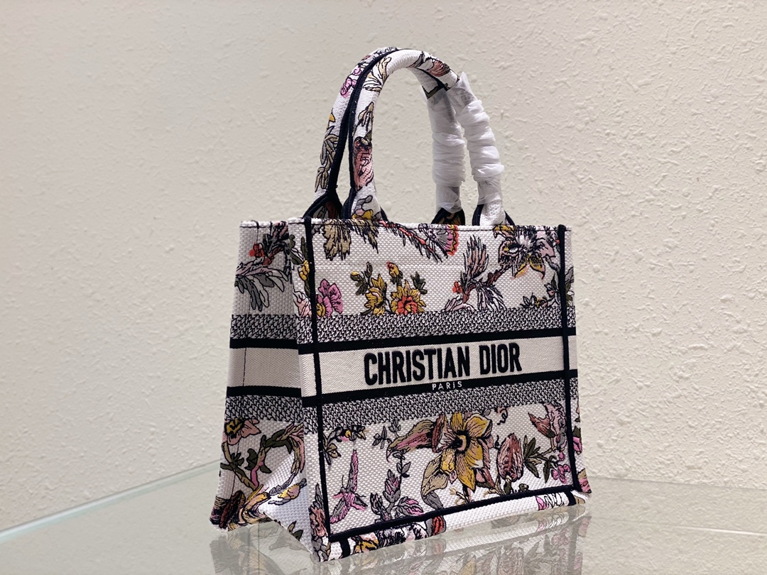 Dior Book Tote Small White Multicolor Dior Jardin Botanique Embroidery - Image 8