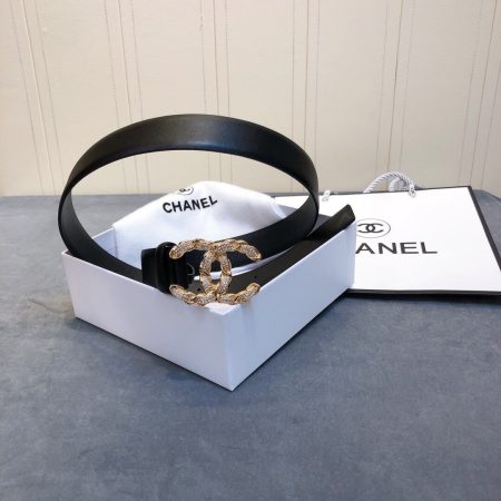 Chanel Belt With Double C Buckle Black Women Belt 30MM - Image 3