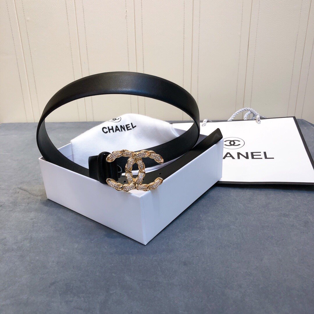 Chanel Belt With Double C Buckle Black Women Belt 30MM - Image 3