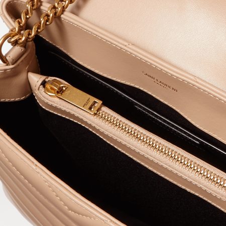 SAINT LAURENT Loulou small quilted leather shoulder bag beige - Image 5