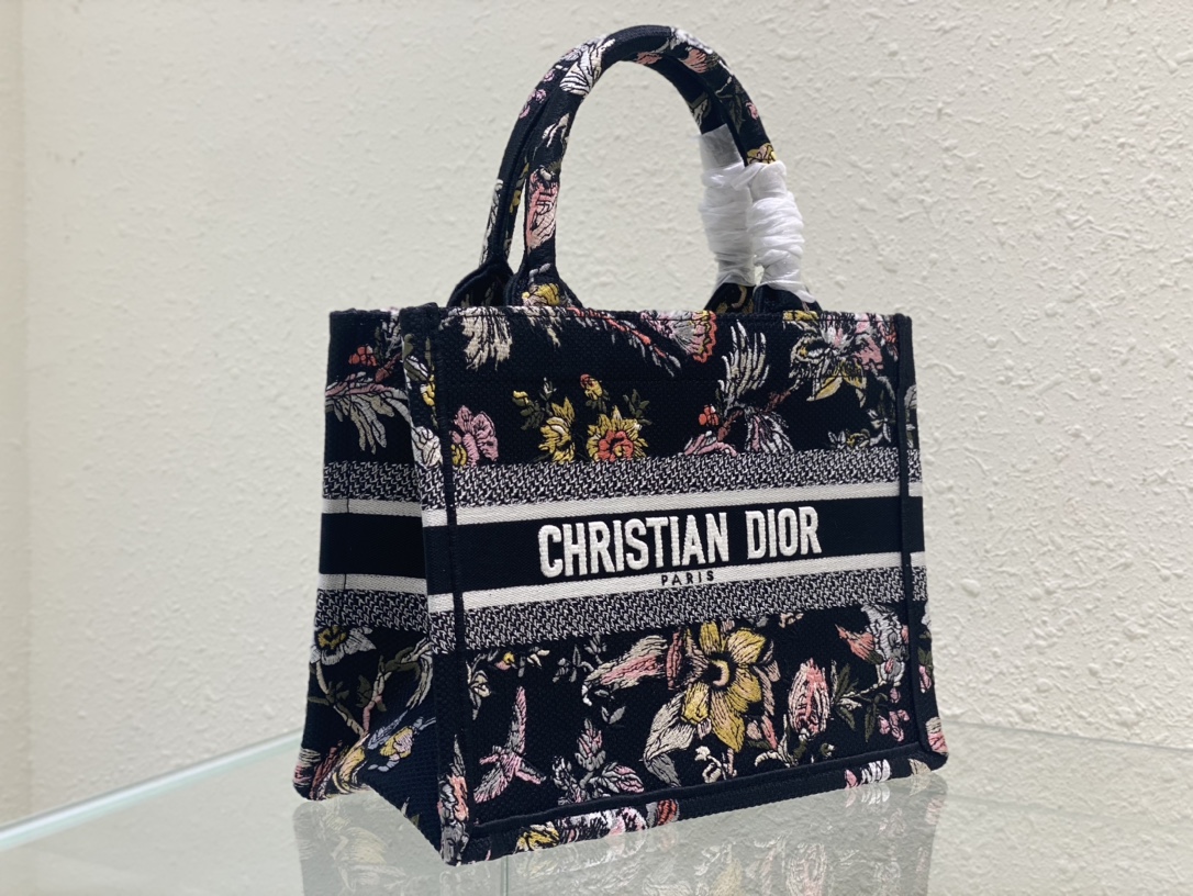 Dior Book Tote Small Black Multicolor Dior Jardin Botanique Embroidery - Image 9