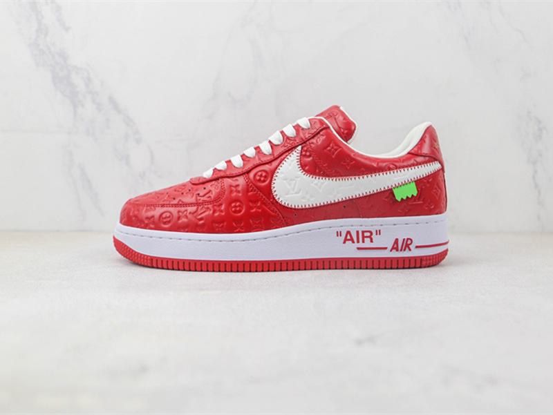 LV x Nike Air Force 1'07 LV8 Low Red/white/LV Monogram - Image 1