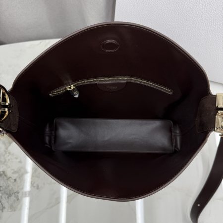 Dior Medium Diorly Bag Chocolate Suede - Image 8