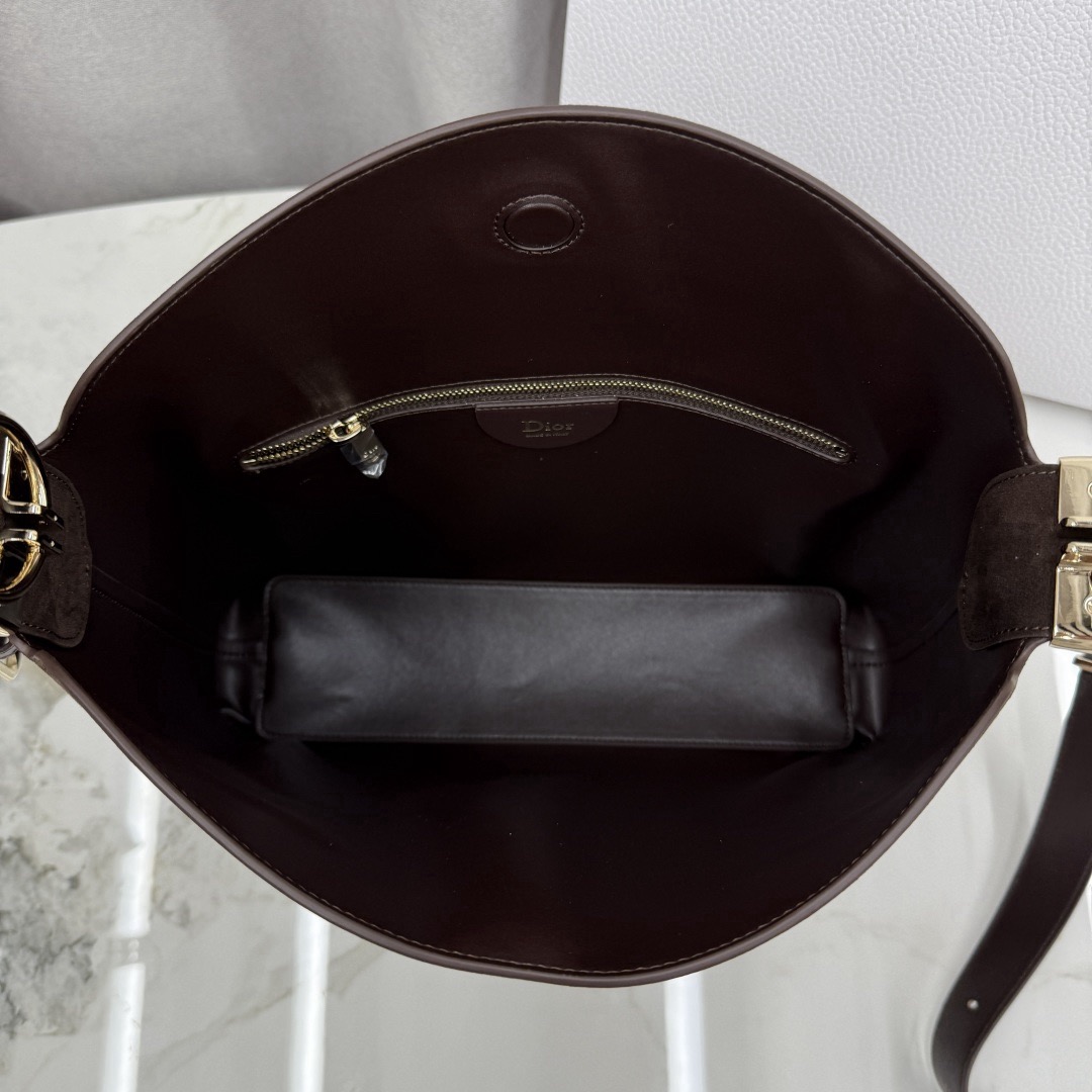 Dior Medium Diorly Bag Chocolate Suede - Image 8