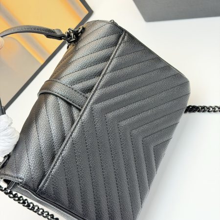 YSL College Black and Gold Messenger Bag - Image 7
