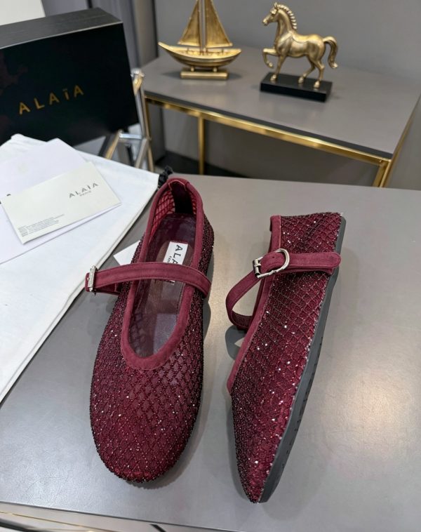 Alaya Flat Ballet Tulle Shoes with Rhinestone Accents