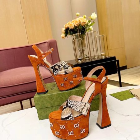 Gucci GG Patchwork Chunky-Heeled Sandals - Image 11