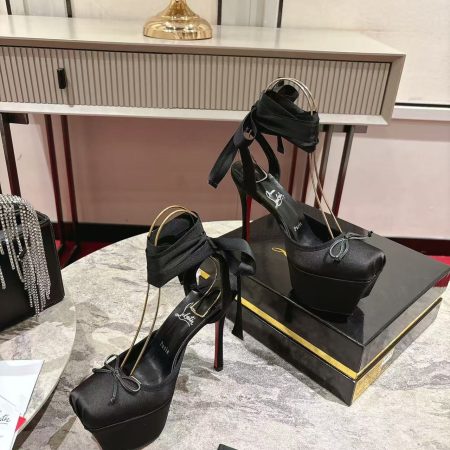 Christian Louboutin Cassia Lace Up Alta High Heels - Image 1