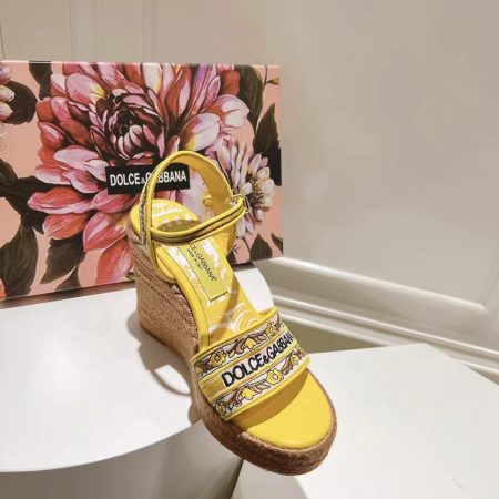 Dolce & Gabbana Hemp Rope Wedge Sandals - Image 8