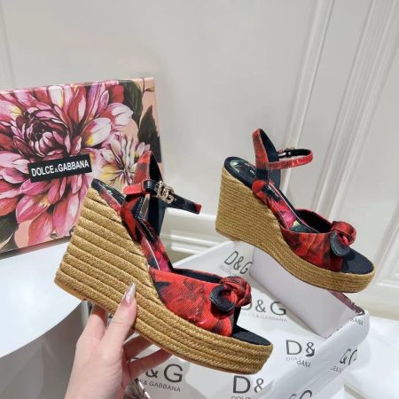 Dolce & Gabbana Hemp Rope Wedge Sandals - Image 5