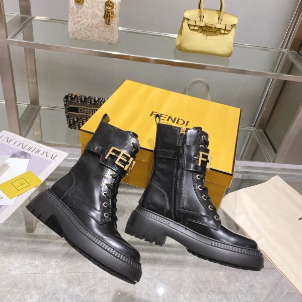Fendi Fendigraphy Signature Logo Cuff Boots