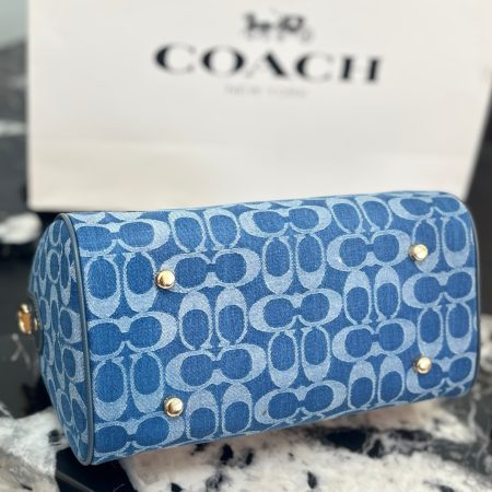 Coach Denim Mini Boston Bag - Image 6