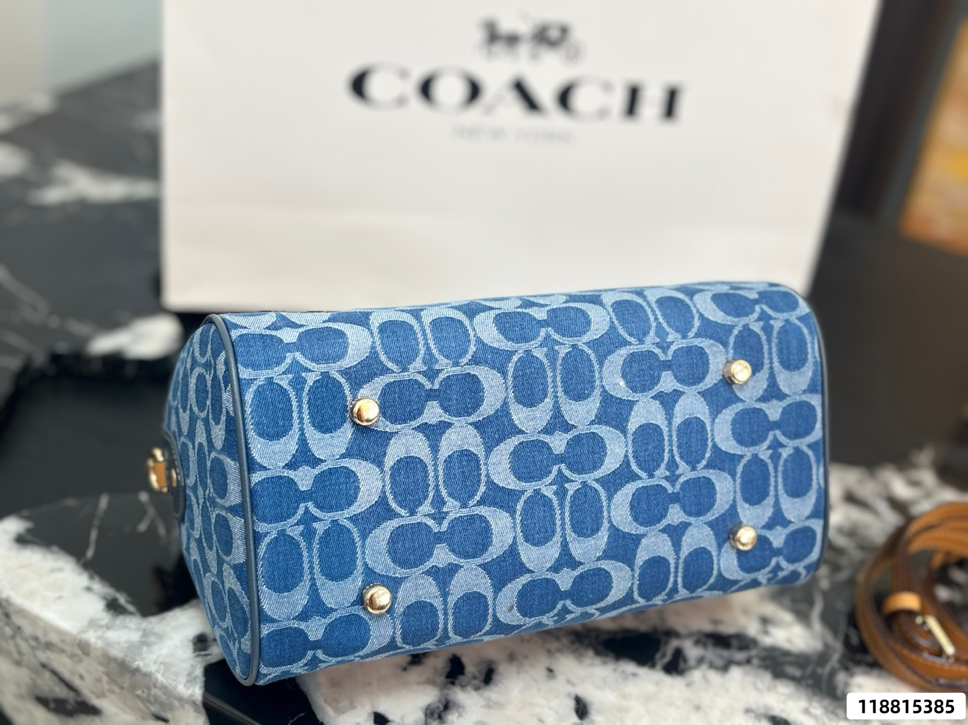 Coach Denim Mini Boston Bag - Image 6