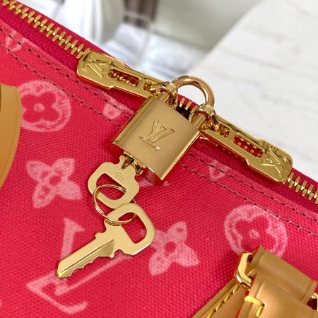 LV Speedy Bandoulière 25 Monogram Anniversary Canvas Bag Red - Image 7