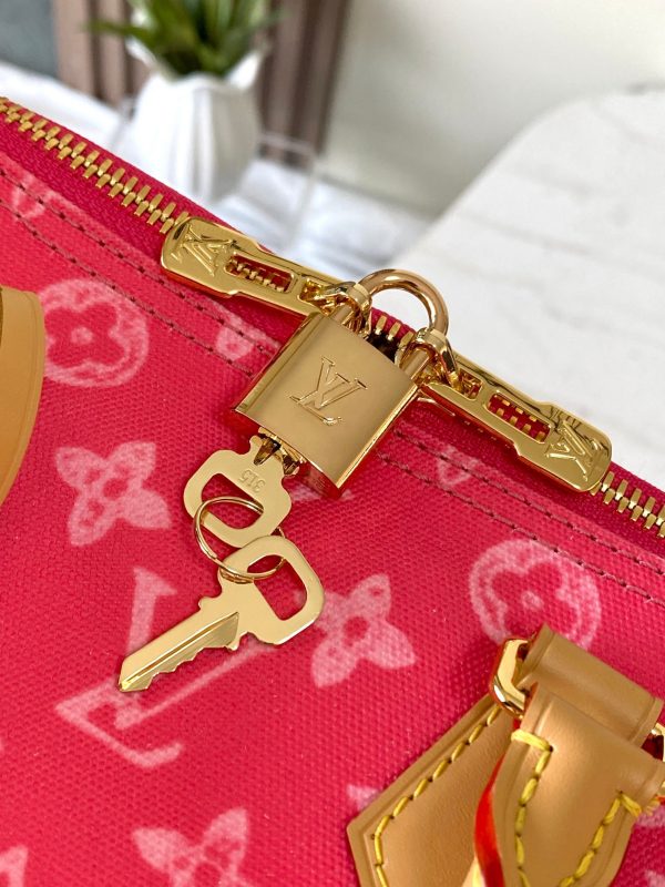 LV Speedy Bandoulière 25 Monogram Anniversary Canvas Bag Red