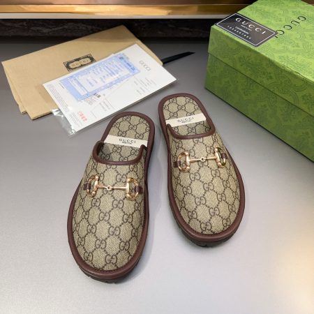 Gucci Monogram Horsebit Men Flat Mules - Image 6