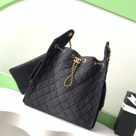 Chanel 25P Hobo Medium Handbag Denim & Gold-Tone Metal