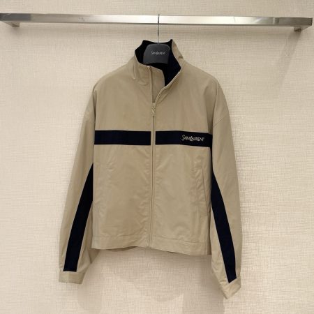Saint Laurent YSL Jacket in Cotton in Beige - Image 1