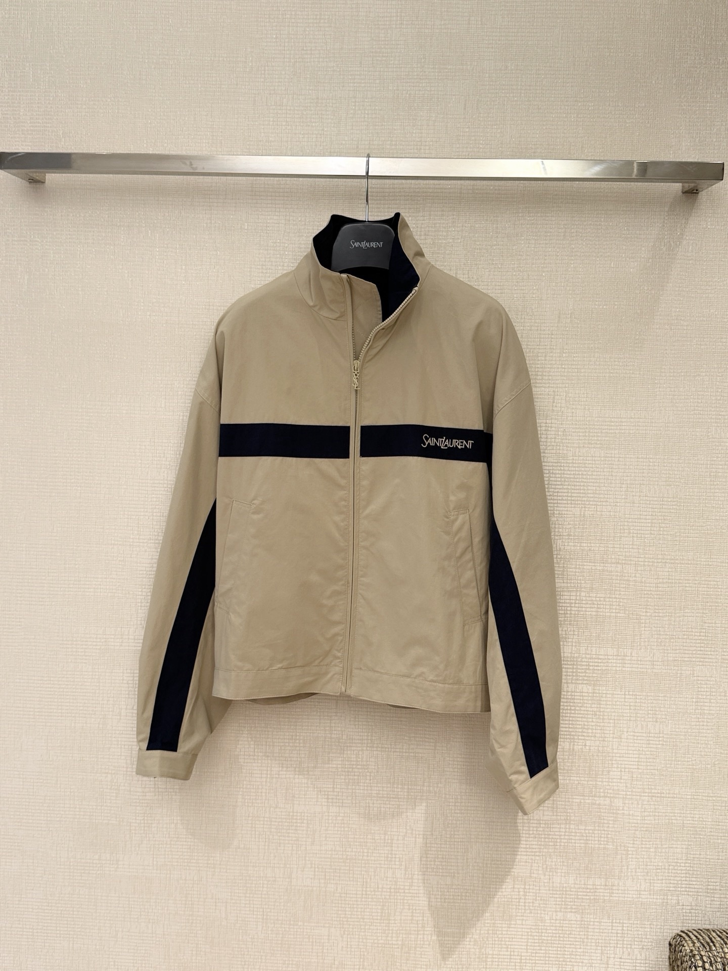 Saint Laurent YSL Jacket in Cotton in Beige - Image 1