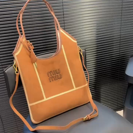 Miu Miu Brown Suede Tote Bag