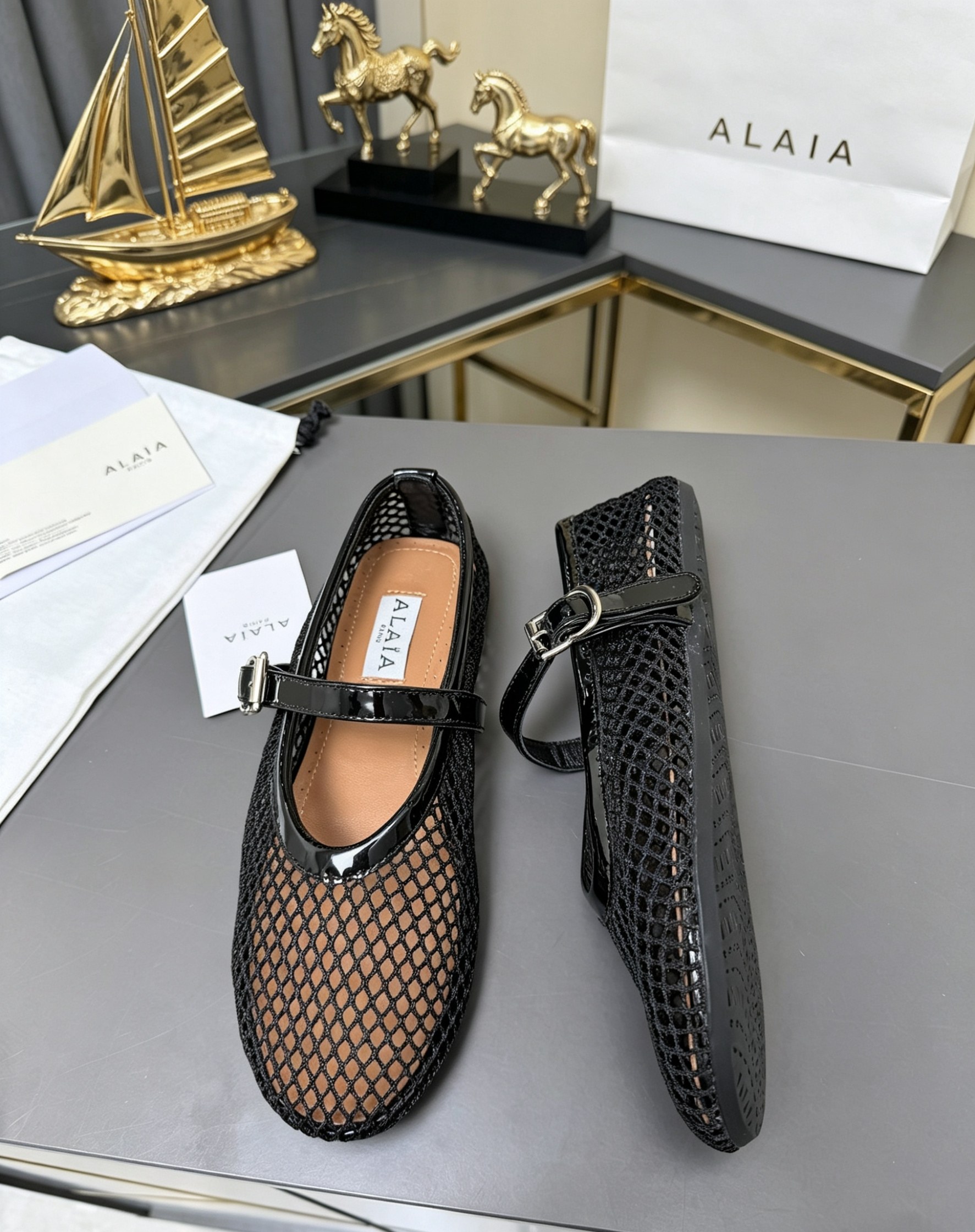 Alaya Flat Ballet Tulle Shoes with Rhinestone Accents - Image 7