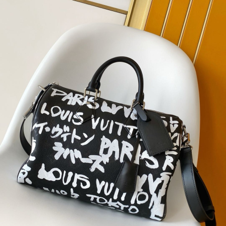 LV Speedy P9 Bandoulière 30 Scribble Autres Cuirs Monogram