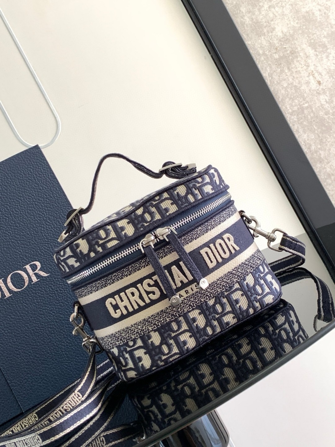 Dior Embroidered Cosmetic Bag - Image 1