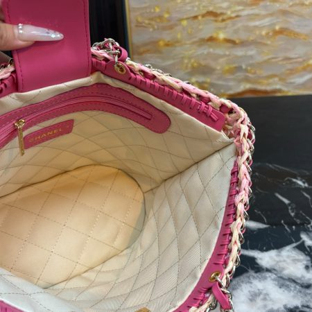 Chanel 23P Chain-Handled Woven Bag - Image 10
