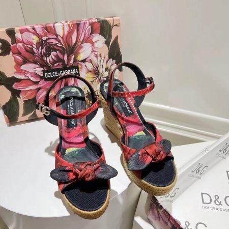 Dolce & Gabbana Hemp Rope Wedge Sandals - Image 6