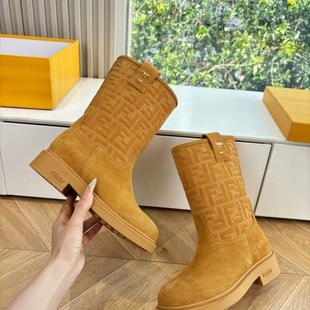 Fendi Filo Mid-Calf Suede Boots