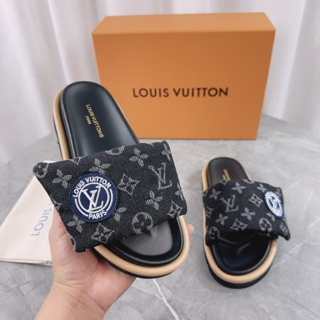 LV Pool Pillow Denim Flat Comfort Mules - Image 5