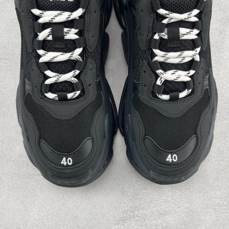 Balenciaga Triple S Clear Sole Sneakers Black Mirror Version 10A - Image 9