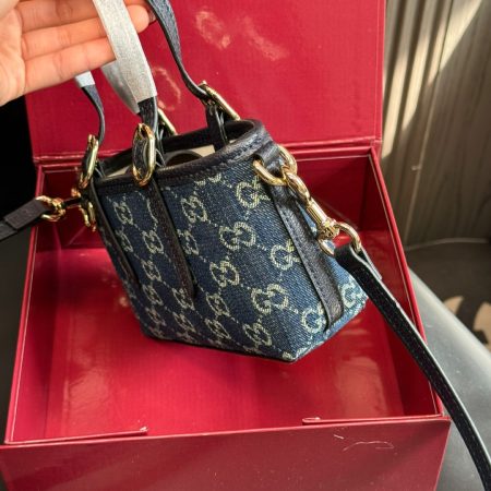 Gucci GG Emblem mini Denim bag - Image 6