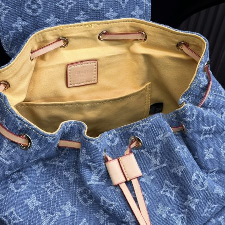 LV Montsouris Cargo Backpack Monogram Denim Bag - Image 9