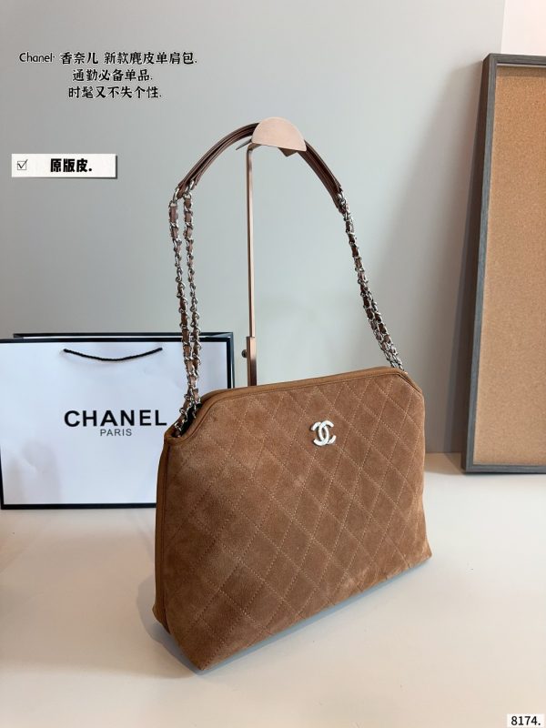 Chanel Large Suede Shoulder Bag