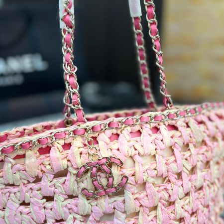 Chanel 23P Chain-Handled Woven Bag - Image 12