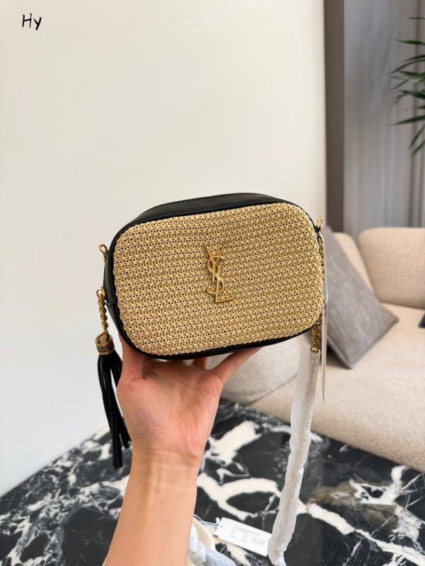 Saint Laurent Raffia Lou Camera Bag