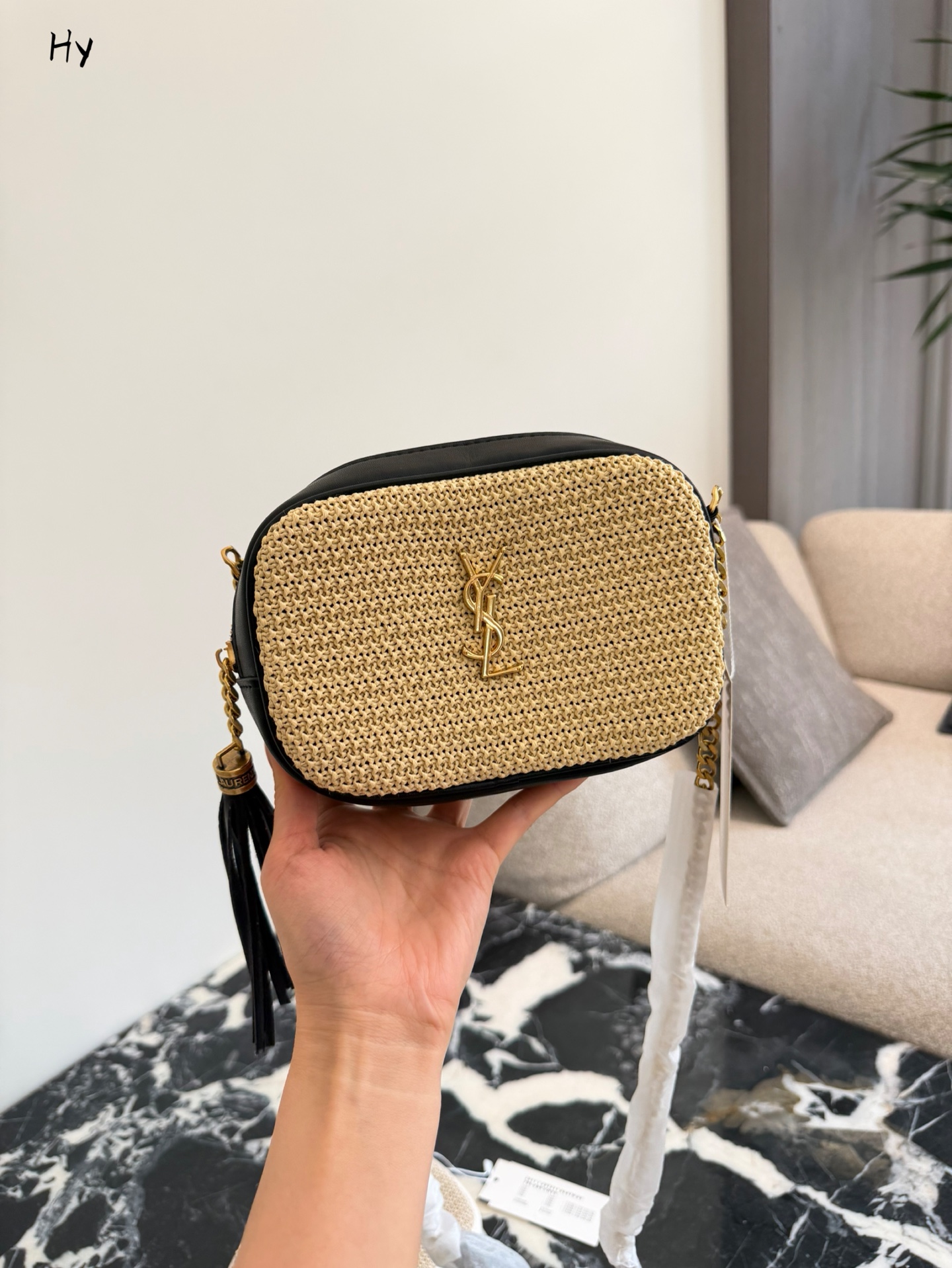 Saint Laurent Raffia Lou Camera Bag - Image 4