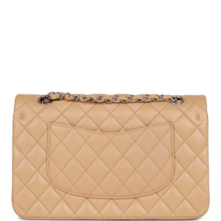 Chanel Classic Flag Bag Medium Classic Double Flap Bag Beige   Silver Hardware - Image 4