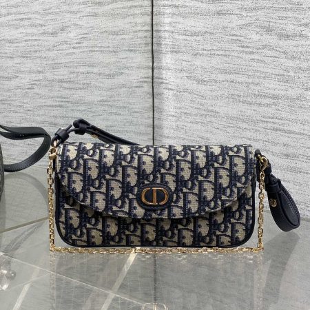 Dior 30 Montaigne Avenue Bag Oblique Blue