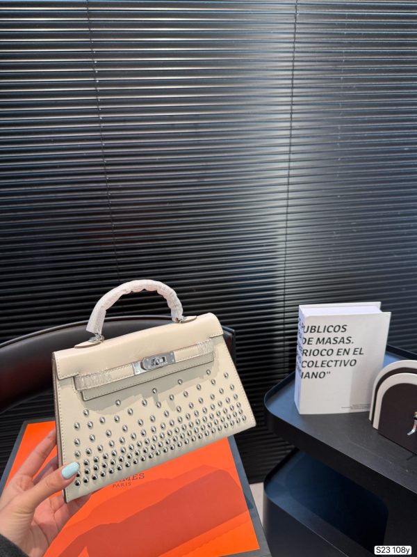 Hermès Mini Kelly 2nd Generation Black and Silver Handbag