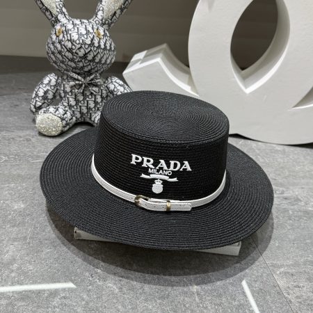 Prada Flat-Brimmed Straw Hat - Image 2