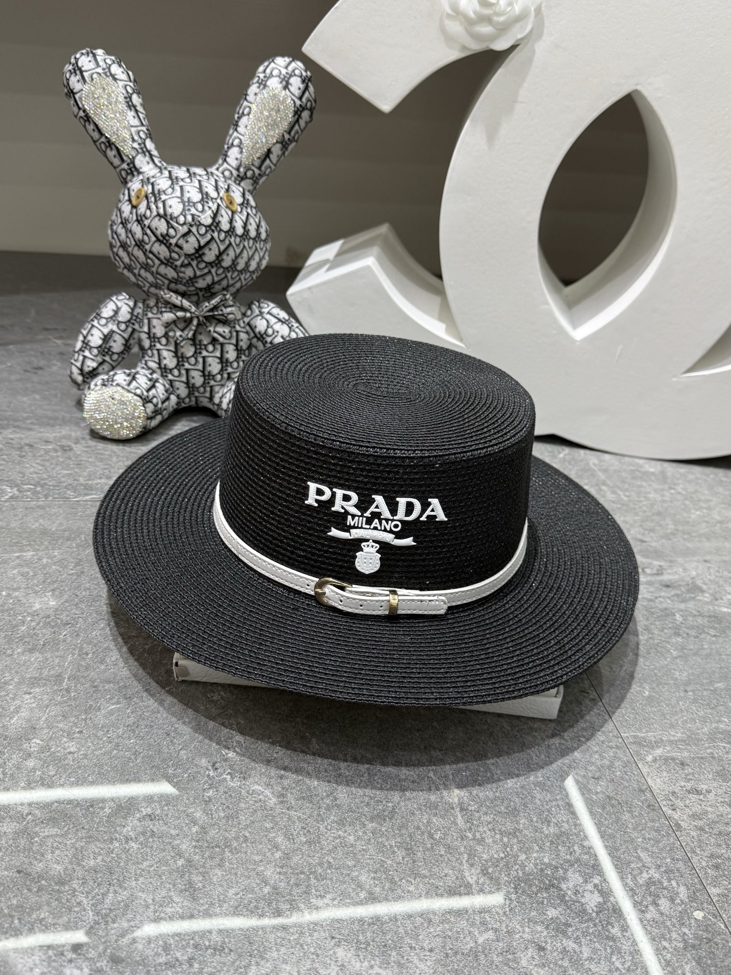Prada Flat-Brimmed Straw Hat - Image 2