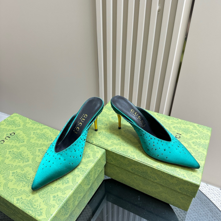 Gucci Pointed Toe High Heel Slippers Slide Sandal - Image 4