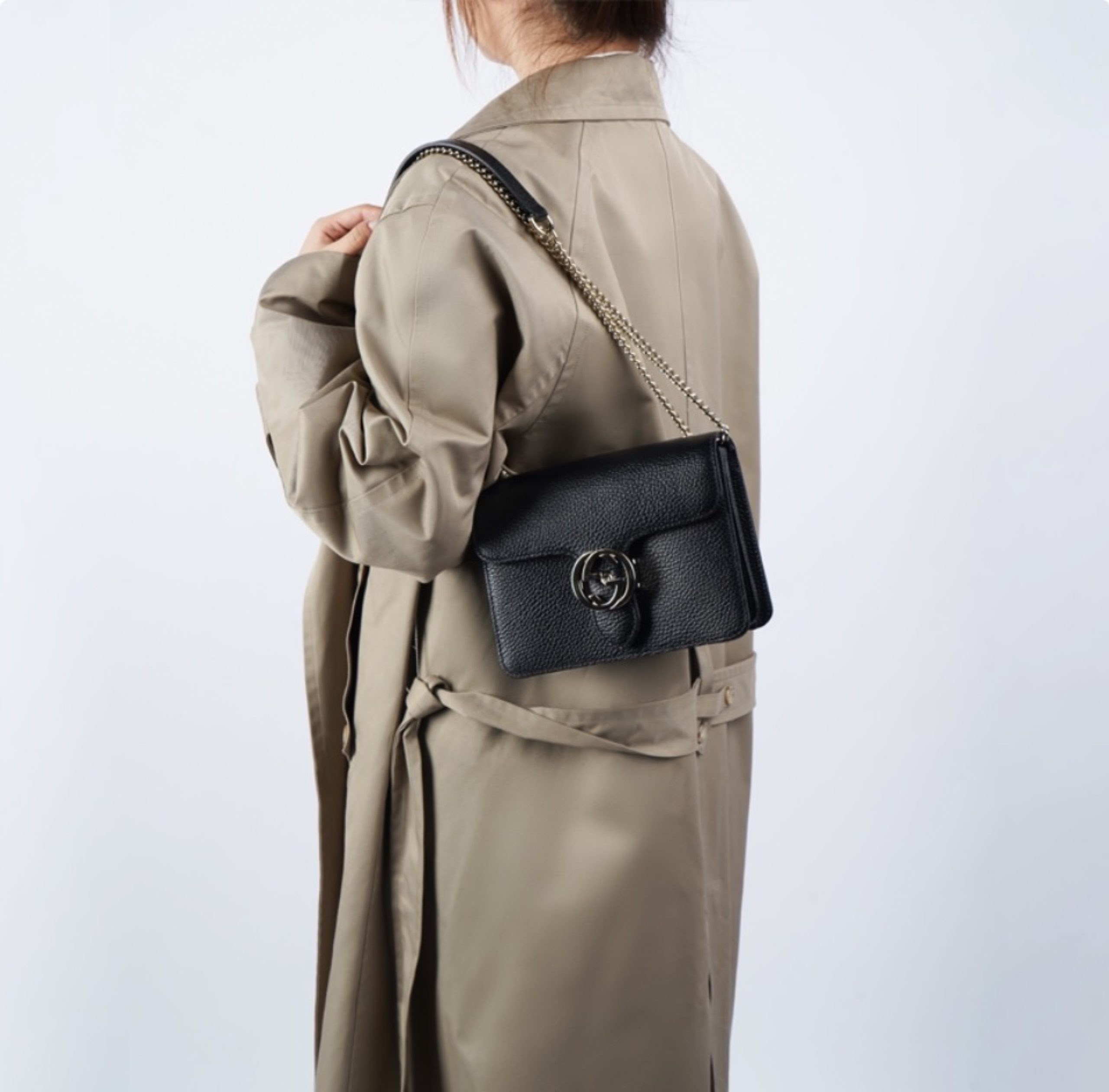 Gucci Litchi Pattern Crossbody Bag - Image 2