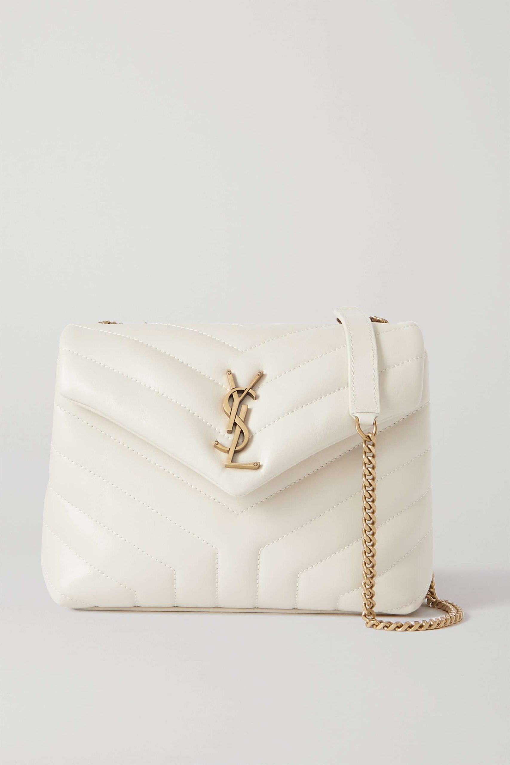 SAINT LAURENT YSL Loulou Small Quilted Leather Shoulder Bag white - Image 1