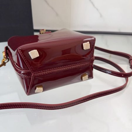 YSL LE 37 Mini in Patent Leather in Bordeaux - Image 5