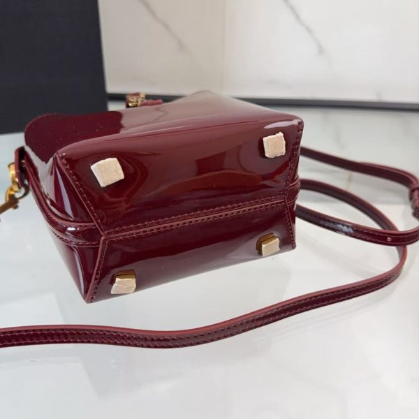 YSL LE 37 Mini in Patent Leather in Bordeaux