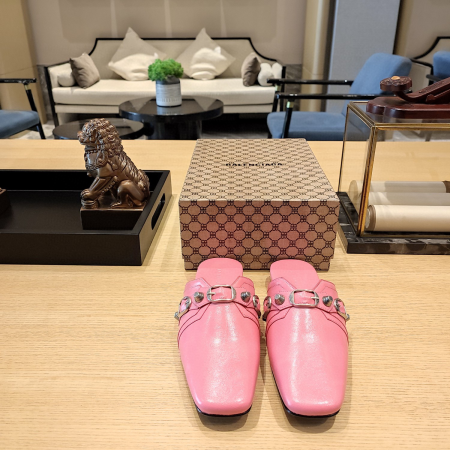 Balenciaga  Cagole  Leather Sandals Slide Sandal - Image 4