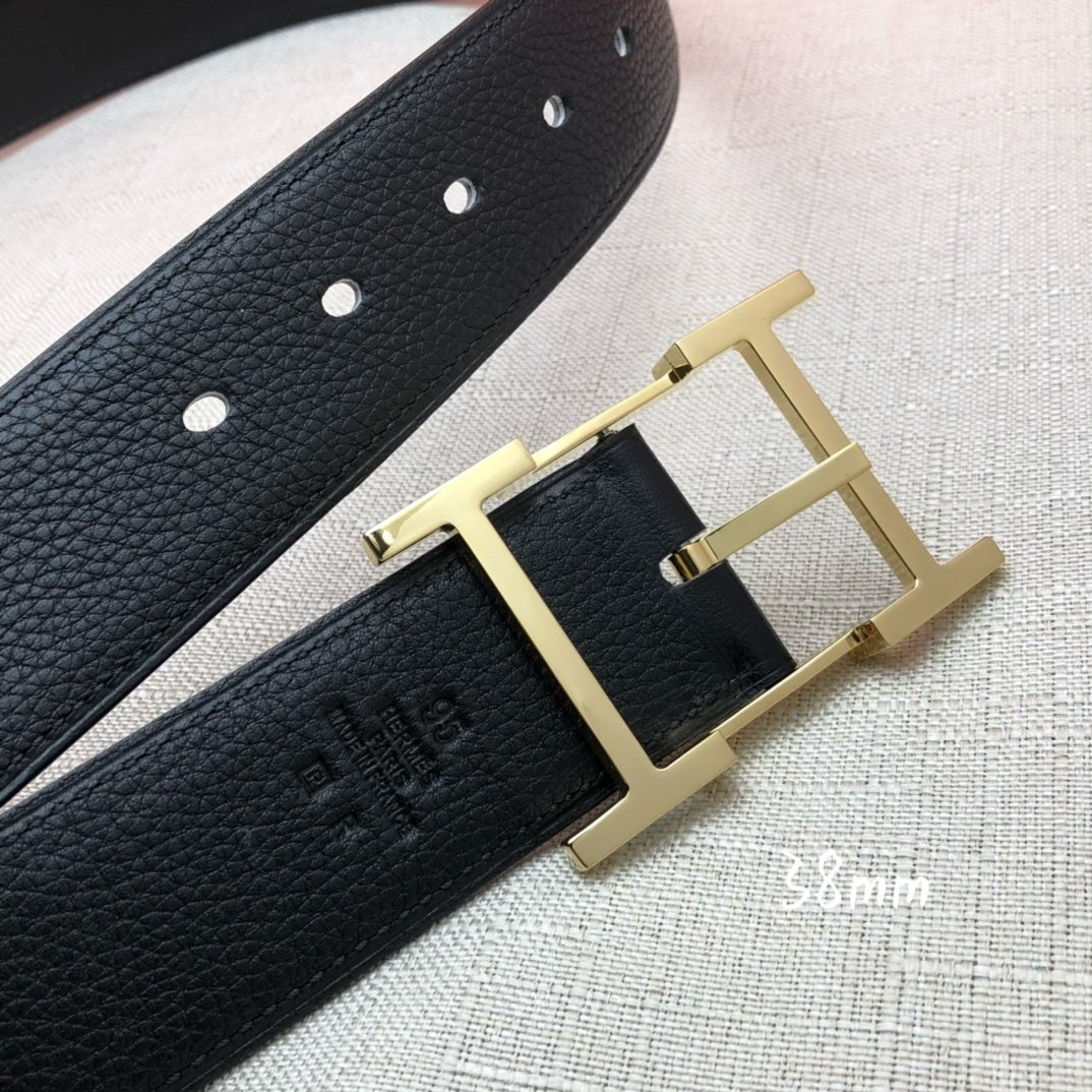 Hermes H Belt Buckle & Reversible Black For Women, Women Belt 380MM - Image 4